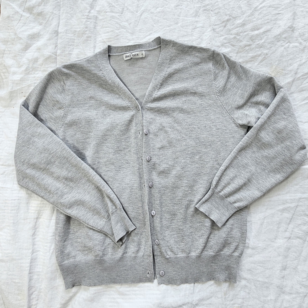Grace Karin Light Gray Cardigan Size XL
